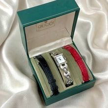 Load image into Gallery viewer, VINTAGE GUCCI INTERCHANGEABLE LEATHER WATCH
