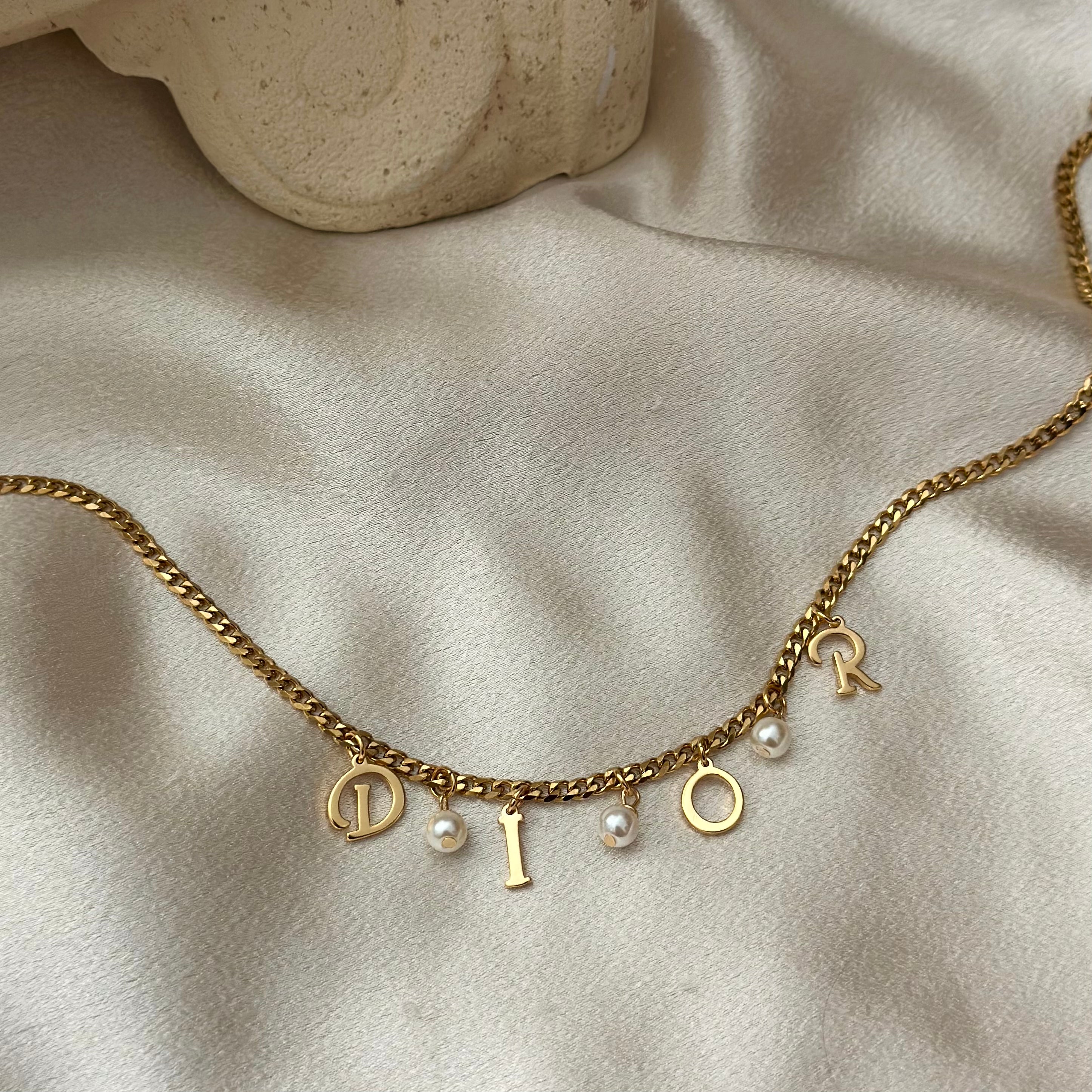 Christian dior online initial necklace