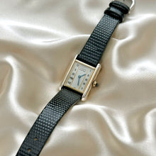 Load image into Gallery viewer, VINTAGE CARTIER BLACK LEATHER WATCH