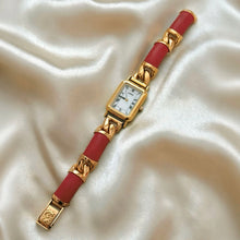 Load image into Gallery viewer, VINTAGE LOEWE RED LEATHER WATCH (LIMITED EDITION)
