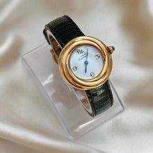 Load image into Gallery viewer, VINTAGE CARTIER GREEN LEATHER WATCH