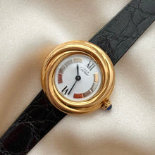 Load image into Gallery viewer, VINTAGE CARTIER BLACK LEATHER WATCH
