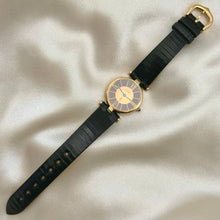 Load image into Gallery viewer, VINTAGE CARTIER BLACK LEATHER WATCH