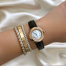 Load image into Gallery viewer, VINTAGE CARTIER BLACK LEATHER WATCH