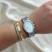 Load image into Gallery viewer, VINTAGE DIOR MOTHER-OF-PEARL CHRONOGRAPH SILVER WATCH