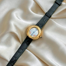 Load image into Gallery viewer, VINTAGE CARTIER BLACK LEATHER WATCH