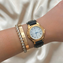 Load image into Gallery viewer, VINTAGE YSL BLACK LEATHER WATCH