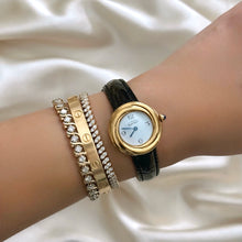 Load image into Gallery viewer, VINTAGE CARTIER BLACK LEATHER WATCH