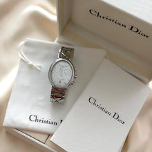 Load image into Gallery viewer, VINTAGE DIOR MOTHER-OF-PEARL CHRONOGRAPH SILVER WATCH
