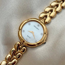 Load image into Gallery viewer, VINTAGE NINA RICCI MOTHER-OF-PEARL & DIAMOND WATCH