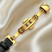Load image into Gallery viewer, VINTAGE CARTIER BLACK LEATHER WATCH - WITH EXTRA STRAP