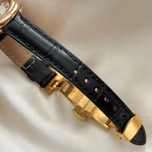 Load image into Gallery viewer, VINTAGE CARTIER BLACK LEATHER WATCH