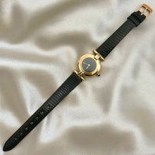 Load image into Gallery viewer, VINTAGE CARTIER BLACK LEATHER WATCH
