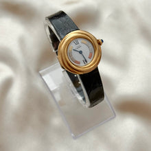 Load image into Gallery viewer, VINTAGE CARTIER BLACK LEATHER WATCH