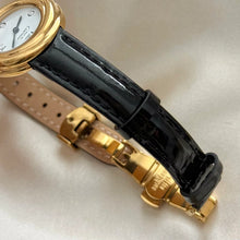 Load image into Gallery viewer, VINTAGE CARTIER BLACK LEATHER WATCH
