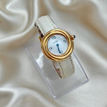 Load image into Gallery viewer, VINTAGE CARTIER BEIGE LEATHER WATCH