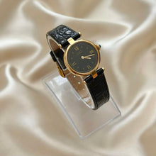 Load image into Gallery viewer, VINTAGE CARTIER BLACK LEATHER WATCH