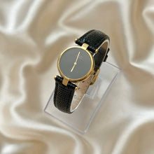 Load image into Gallery viewer, VINTAGE CARTIER BLACK LEATHER WATCH