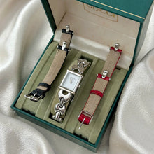 Load image into Gallery viewer, VINTAGE GUCCI INTERCHANGEABLE LEATHER WATCH