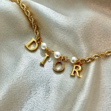 Load image into Gallery viewer, PRE-ORDER: DIOR SPELLOUT PEARL MIX NECKLACE