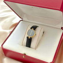 Load image into Gallery viewer, VINTAGE CARTIER BLACK LEATHER WATCH