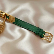 Load image into Gallery viewer, VINTAGE HERMES GREEN LEATHER WATCH