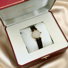 Load image into Gallery viewer, VINTAGE CARTIER BURGUNDY LEATHER WATCH