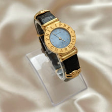 Load image into Gallery viewer, VINTAGE PHILIPPE CHARRIOL MOTHER-OF-PEARL & DIAMOND BLACK LEATHER WATCH