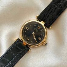 Load image into Gallery viewer, VINTAGE CARTIER BLACK LEATHER WATCH