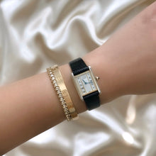 Load image into Gallery viewer, VINTAGE CARTIER BLACK LEATHER WATCH