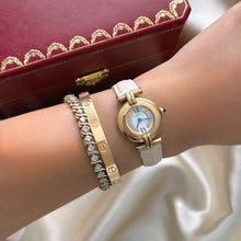 Load image into Gallery viewer, VINTAGE CARTIER BEIGE LEATHER WATCH