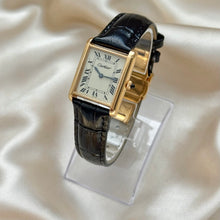 Load image into Gallery viewer, VINTAGE CARTIER BLACK LEATHER WATCH (MANUAL WIND)