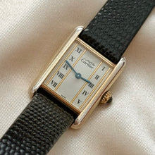 Load image into Gallery viewer, VINTAGE CARTIER BLACK LEATHER WATCH