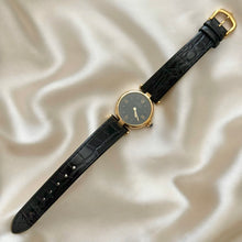 Load image into Gallery viewer, VINTAGE CARTIER BLACK LEATHER WATCH