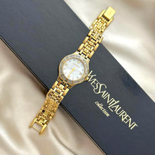 Load image into Gallery viewer, VINTAGE YSL MOTHER-OF-PEARL & DIAMOND WATCH