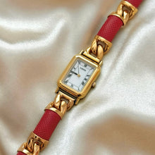 Load image into Gallery viewer, VINTAGE LOEWE RED LEATHER WATCH (LIMITED EDITION)