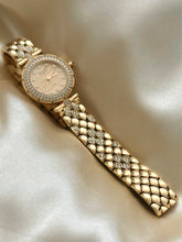 Load image into Gallery viewer, VAN CLEEF & ARPELS CLASSIQUE 18K YELLOW GOLD 2-ROW DIAMOND BEZEL WATCH