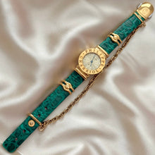 Load image into Gallery viewer, VINTAGE PHILIPPE CHARRIOL DIAMOND GREEN LEATHER WATCH