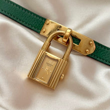 Load image into Gallery viewer, VINTAGE HERMES GREEN LEATHER WATCH
