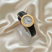 Load image into Gallery viewer, VINTAGE CARTIER BLACK LEATHER WATCH