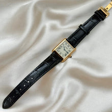 Load image into Gallery viewer, VINTAGE CARTIER BLACK LEATHER WATCH (MANUAL WIND)