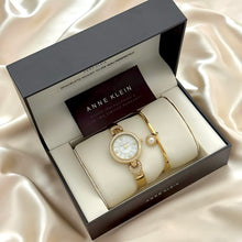 Load image into Gallery viewer, VINTAGE ANNE KLEIN PEARL BANGLE & WATCH SET