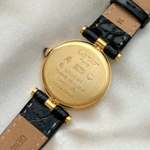 Load image into Gallery viewer, VINTAGE CARTIER BLACK LEATHER WATCH