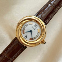 Load image into Gallery viewer, VINTAGE CARTIER BROWN LEATHER WATCH - WITH EXTRA STRAP