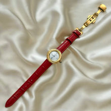Load image into Gallery viewer, VINTAGE CARTIER RED LEATHER WATCH - WITH EXTRA STRAP