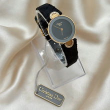 Load image into Gallery viewer, VINTAGE DIOR BLACK LEATHER WATCH