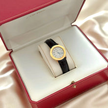 Load image into Gallery viewer, VINTAGE CARTIER BLACK LEATHER WATCH