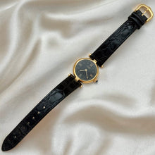 Load image into Gallery viewer, VINTAGE CARTIER BLACK LEATHER WATCH