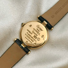 Load image into Gallery viewer, VINTAGE CARTIER BLACK LEATHER WATCH