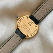 Load image into Gallery viewer, VINTAGE CARTIER BLACK LEATHER WATCH